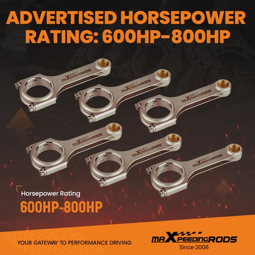 6pcs Connecting Rods for Nissan Patrol Safari 4.2L TD42 Early model ARP 6.181" - Picture 6 of 12