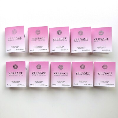10 x Versace Bright Crystal Eau de Toilette EDT Spray Sample 1ml