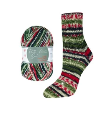 Flotte-Socke 4f. Christmas Metallic von Rellana 100g - (109,50€/kg) Edition 2024