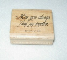 Stampin' Up - Rubber Stamp - May You always find joy together - EUC - From 1994