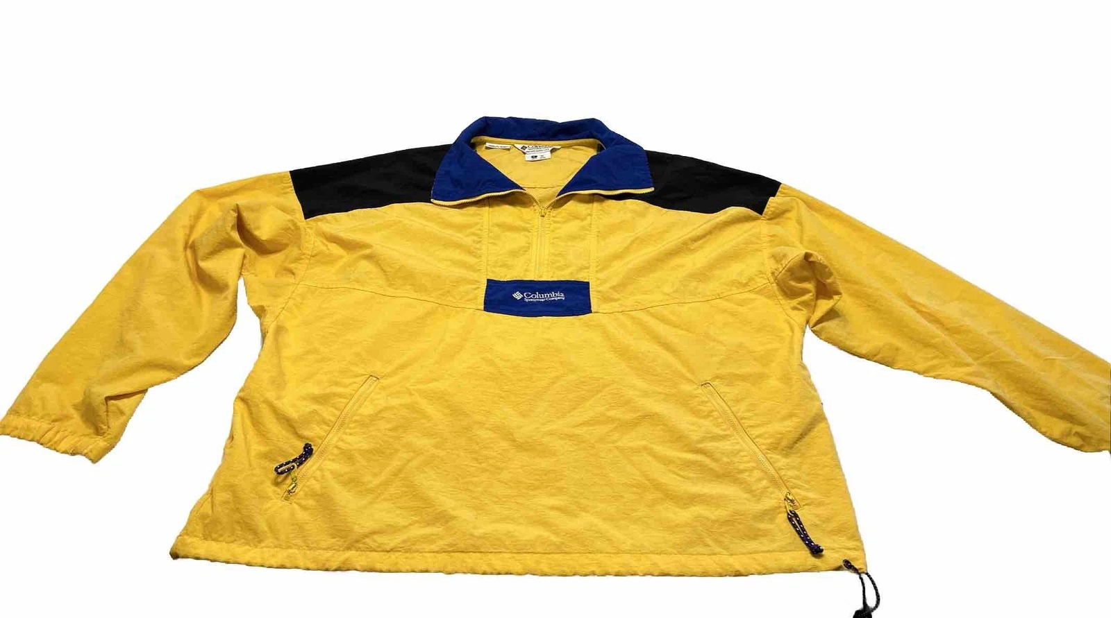 Columbia Jacket Men's Large Windbreaker Pullover Half Zip Logo Outdoor Vintage