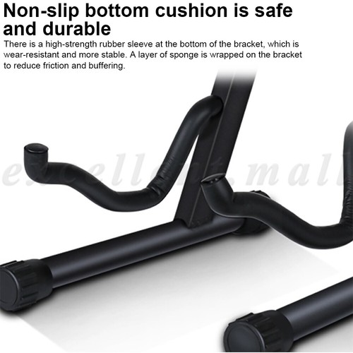Folding Guitar Stand Floor Rack Electric Acoustic Bass Gig Holder Rack Portable - Picture 6 of 12