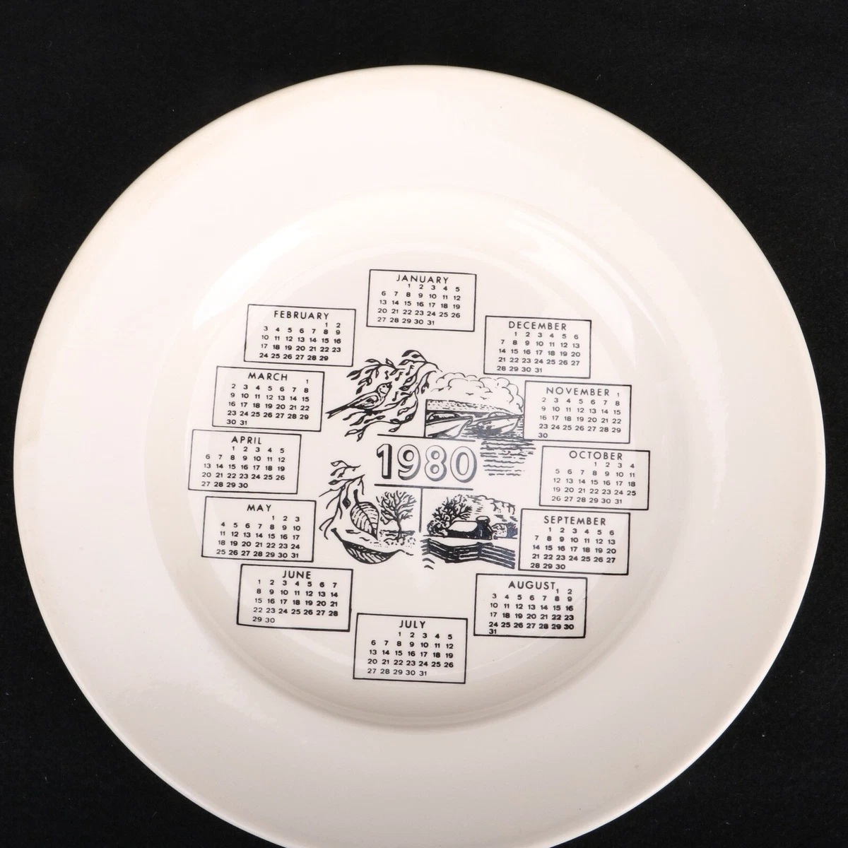1980 Calendar Collectible Plate | eBay