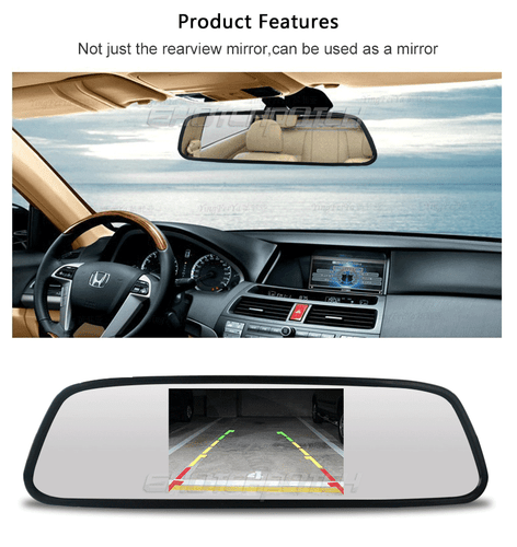 4.3" Backup Camera Mirror Car Rear View Reverse Night Vision Parking System Kits - Picture 6 of 11