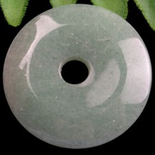 B59179 Green Aventurine Donut Pendant Bead 50x7mm