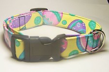 Wet Nose Designs Large Pastel Easter Egg Dog Collar Spring Yellow Green