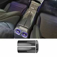 For Benz C-Class W206 2022-2023 ABS Carbon Fiber Console Storage Box Cover Trim