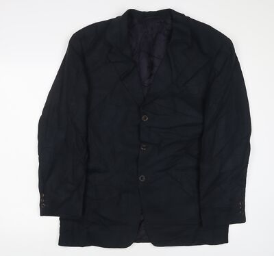 ROY ROBSON Herren Sakko Anzugjacke Blau Wolle Größe 42 Regular