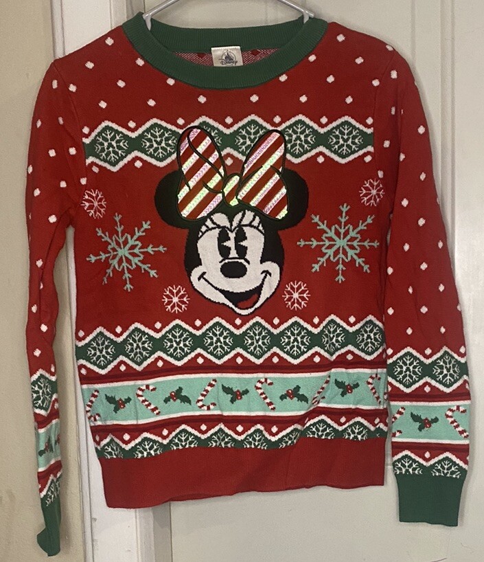 Disney Minnie Mouse Women's Ugly Christmas Sweater size XSmall Red