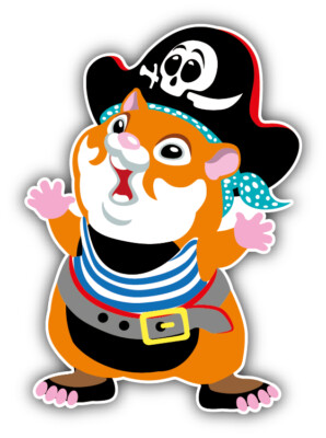 Hamster Pirate Cartoon Car Bumper Sticker Decal | eBay