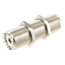 UHF Female SO-239 to UHF Female SO-239 Bulkhead Adapter with Nuts 2 inches