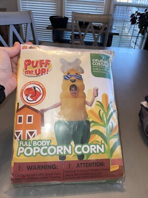 Puff Me Up Full Body Popcorn Corn Child 7-10 Years Old Nwt
