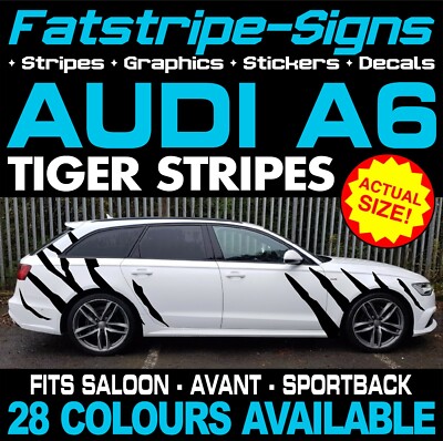 passend für Audi A6 Tiger Streifen Grafik Aufkleber Decals Limousine Avant S-Line S6