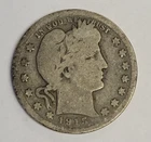 1915 D Barber Quarter AG About Good 90% Silver 25c US Type Coin Denver Mint