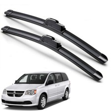 For 2008-2020 Dodge Grand Caravan Windshield Wiper Blades J-HOOK Hybrid Silicone