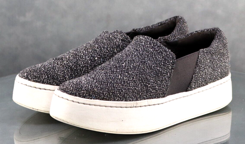 Vince 180 $ Damen-Plateauslipper Turnschuhe Größe 7 grau schwarz