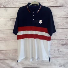 Ralph Lauren RLX Ryder Cup Polo Shirt Men’s Sz L USA 2023 Blue Red Dodici Forti