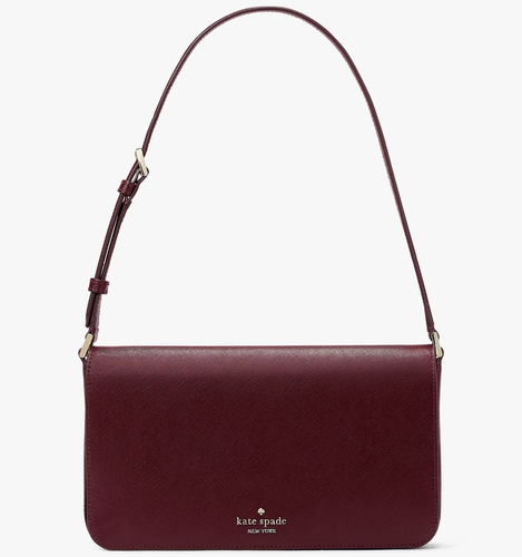 Kate Spade Staci Fioletowa skórzana klapa Torba na ramię Grenache Torebka KF371 Fabrycznie nowa z metką 329 USD - Zdjęcie 1 z 9