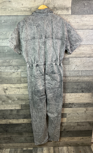 Free People Marci Overall Gr. Large grau Denim Jumpsuit Boilersuit Boho Freizeit - Bild 2 von 13
