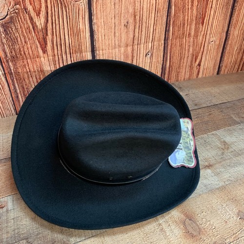 Kid's Black Western Cowboy Hat Black Faux Felt Texana Vaquero para Ninos Negro - Picture 10 of 12