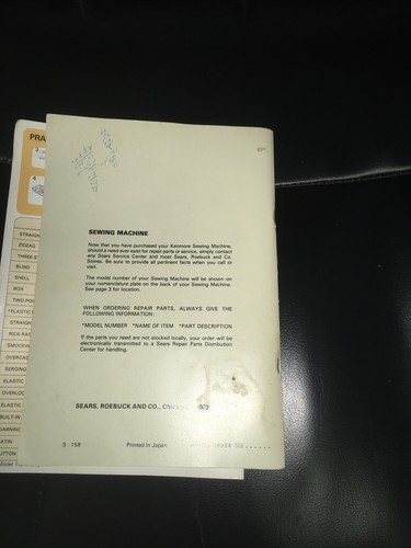 Original Sears Kenmore Sewing Machine Instruction Book Model 1457/14501 - Picture 10 of 11