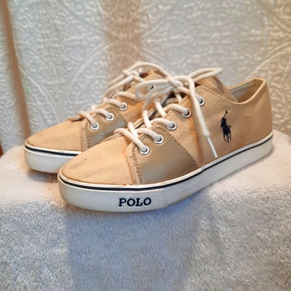 Zapatillas Polo Ralph Lauren 2 Tostadas Lona Con Cordones Preppy Ligeras Exterior  Foto 2 de 4
