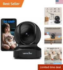 Smart Home Surveillance Camera - 5MP, Night Vision & Real-Time Alerts Included
