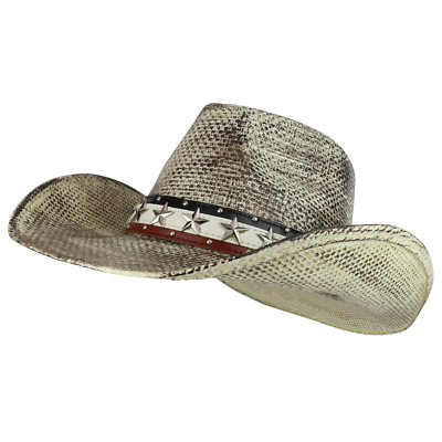 American Flag Western Toyo Cowboy Hat with Eagle Badge FREE SHIPPING 