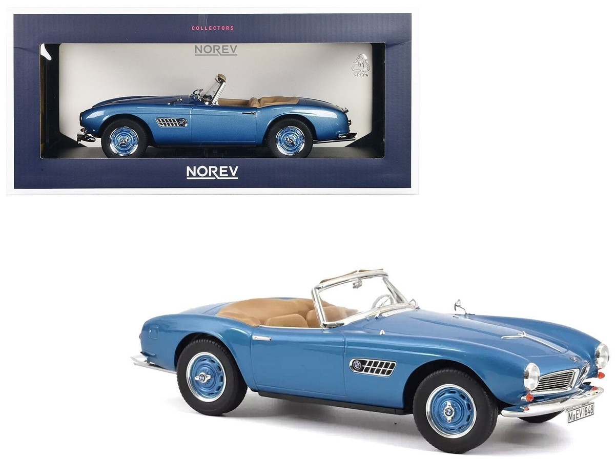【保存版】 1/18 BMW Car Model Diecast 1956 Metallic Blue Cabriolet 507 ノレブ