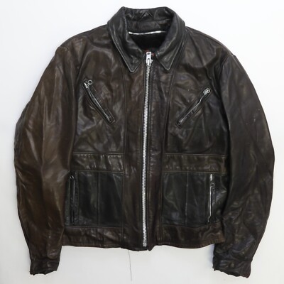 Vintage Schott Cycle Rider Leather Motorcycle Jacket Size 42