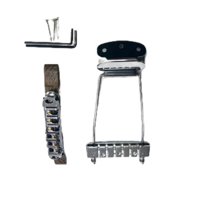 Chrome Tune-O-Matic Roller  Saddle Bridge Tailpiece Sets for Jazz Archtop Guitar