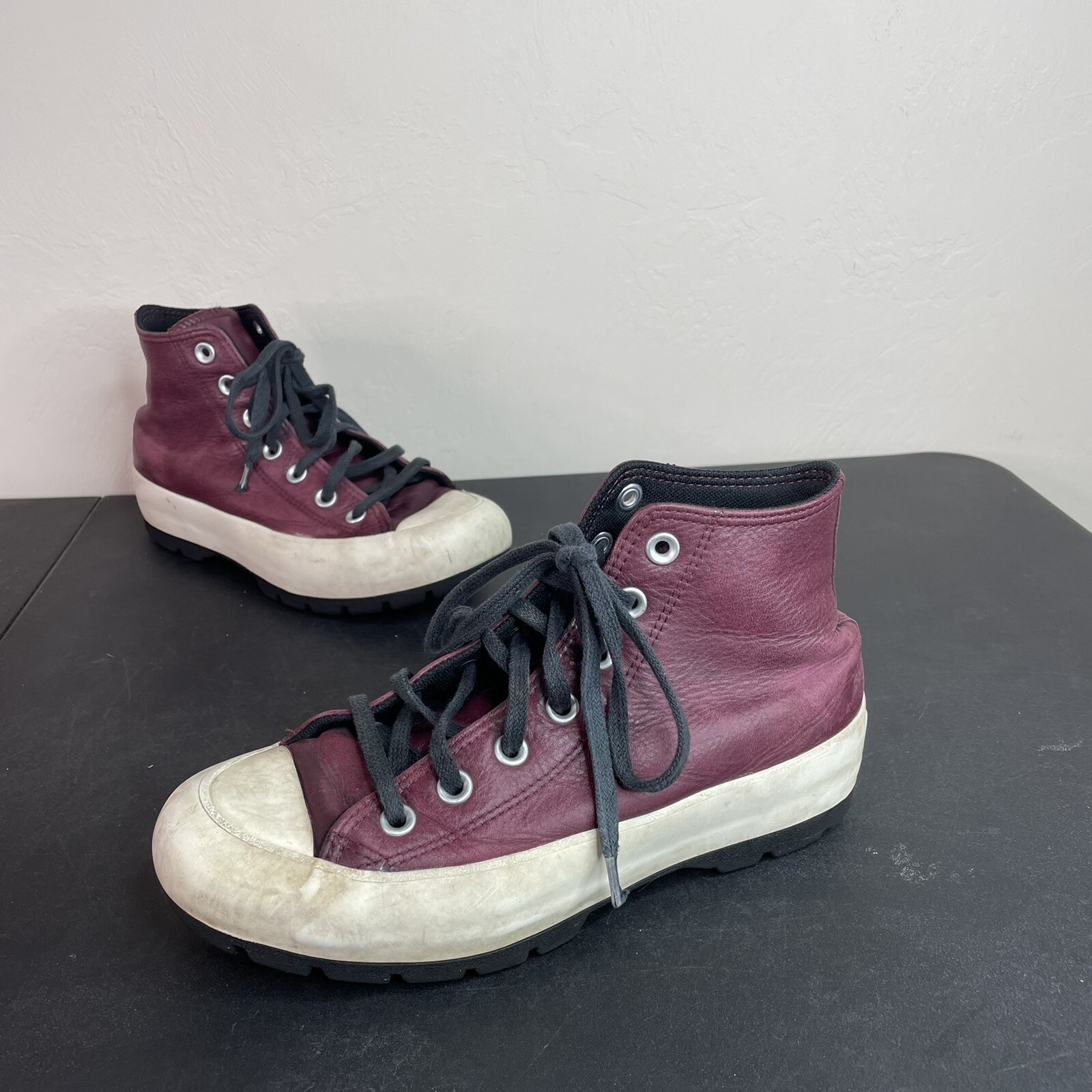 Converse Chuck Taylor Lugged High By You Womens Size 7 Burgundy Leather Upper | eBay Converse Chuck Taylor Lugged High By You Womens Size 7 Burgundy Leather Upper | eBay