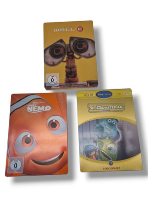  3x Wall-e Monster AG Findet Nemo Limitierte Auflage DVD Steelbook Disney Pixar 