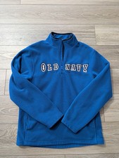 Old Navy Quarter 1/4 Zip Men's Medium Blue Fleece pullover Logo