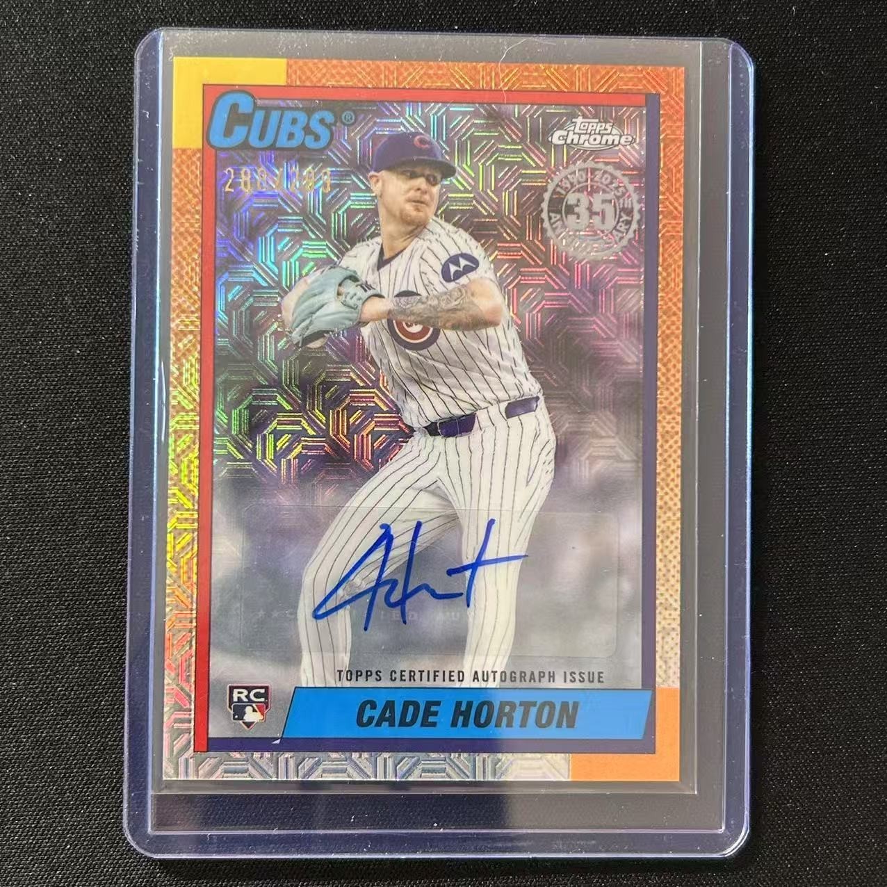 🔌IU 2025 TOPPS UPDATE SILVER PACK 1990 CHROME AUTO MOJO /299 RC CADE HORTON