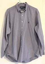 Ralph Lauren Men's Yarmouth Oxford Purple Gingham Checked Shirt Size 16 34/35