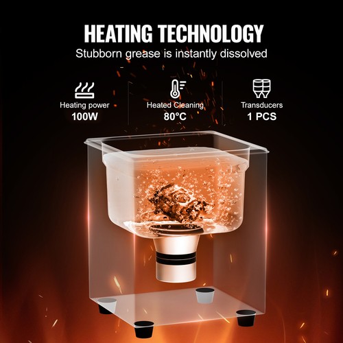 VEVOR 1,3L Ultraschallreiniger 50W Reinigungsmaschine Timer Korb & Heizung 40kHz - Bild 3 von 12