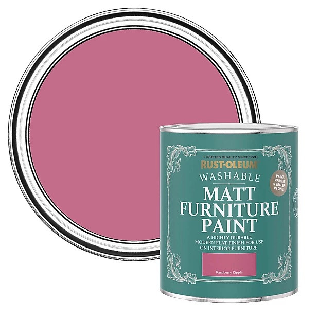 Rust-Oleum Washable Matt Furniture Paint Raspberry Ripple - 750ml