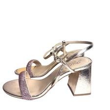 Glitter Buckle Block Heel Sandals for Women for sale UK