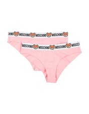 Moschino Women's Brief Twin Pack Teddy Logo Pink Small Premium Designer