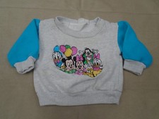 VTG 90s Disney Babies Infants Embroiderd Sweatshirt Gray Mickey Goofy Donald