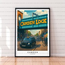 Camden London Unframed Illustration Print Poster Art Camden London Travel Art