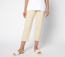 Belle by Kim Gravel Tall Ponte Wide Hem Resort Crop Pants Sand Bar 6 New