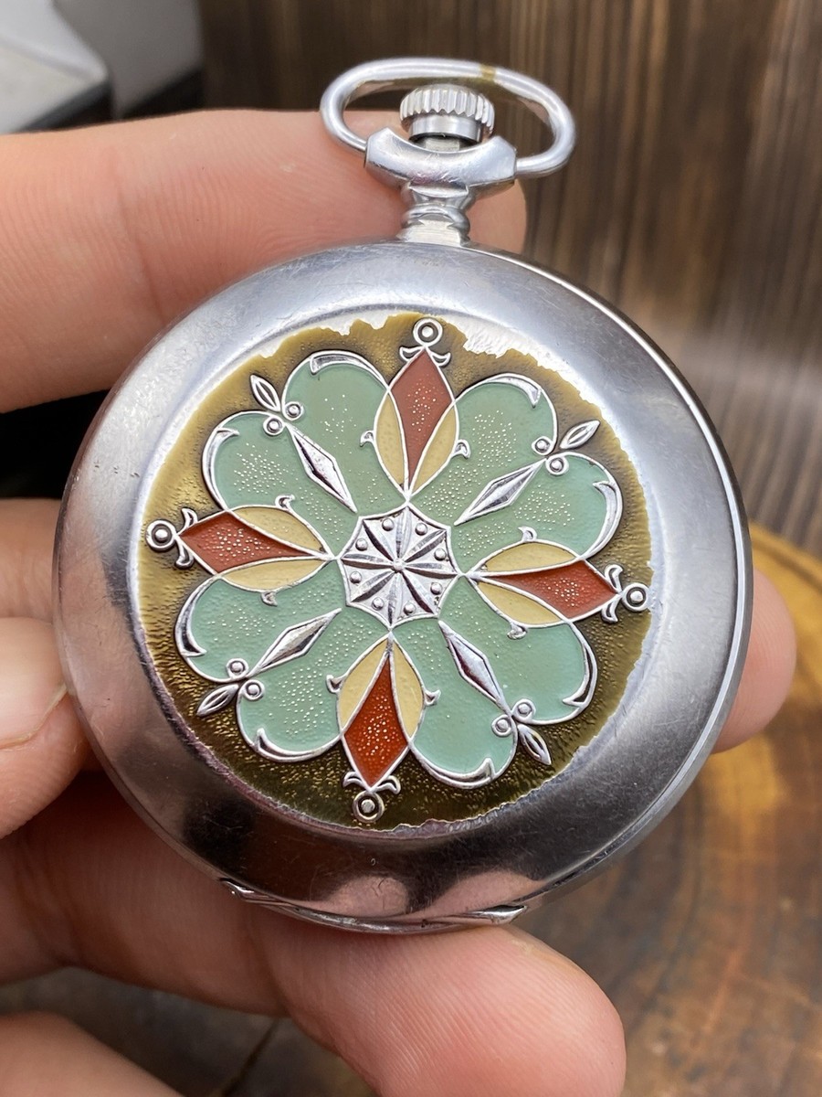 Vintage Military Molnija Pocket Watch 50mm Molnija 3602 Russian