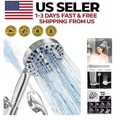 #ad Handheld Shower Head 10 Spray Functions High Pressure Pause Mode Chrome $59.40