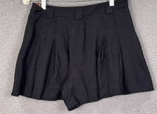 GUESS Womens Black Pleated Dress Shorts Size M Viscose Wide Leg Pockets