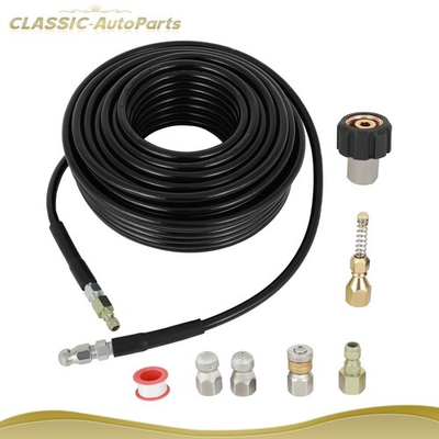 #ad For Pressure Washer 100FT 1 4quot;M NPT Drain Cleaning Hose Sewer Jetter Nozzles Kit $43.45