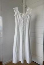 Women Doen Cotton Lace SleevelessA-line Midi Dress