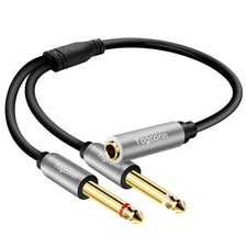 Togconn 1/4 inch TRS Stereo Splitter Y Adapter, 6.35mm Stereo Female to Dual ...