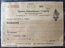 Leipzig, Scheck der Sparer-Schutzkasse 1920-30er Jahre